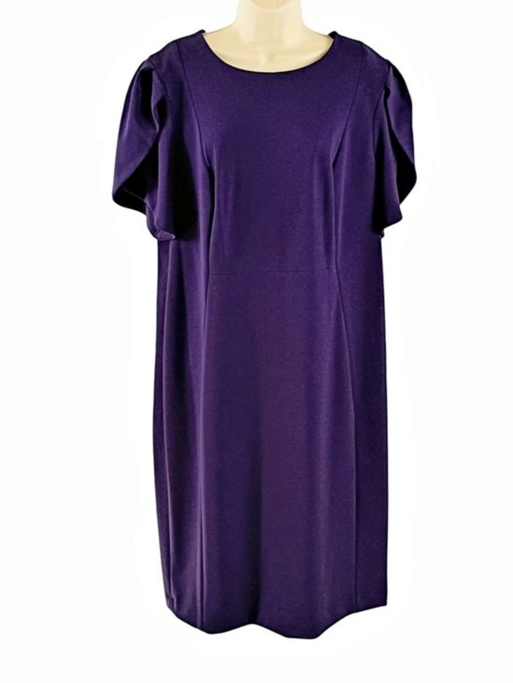Calvin Klein Flutter Sleeve Sheath Dress Purple 16W
